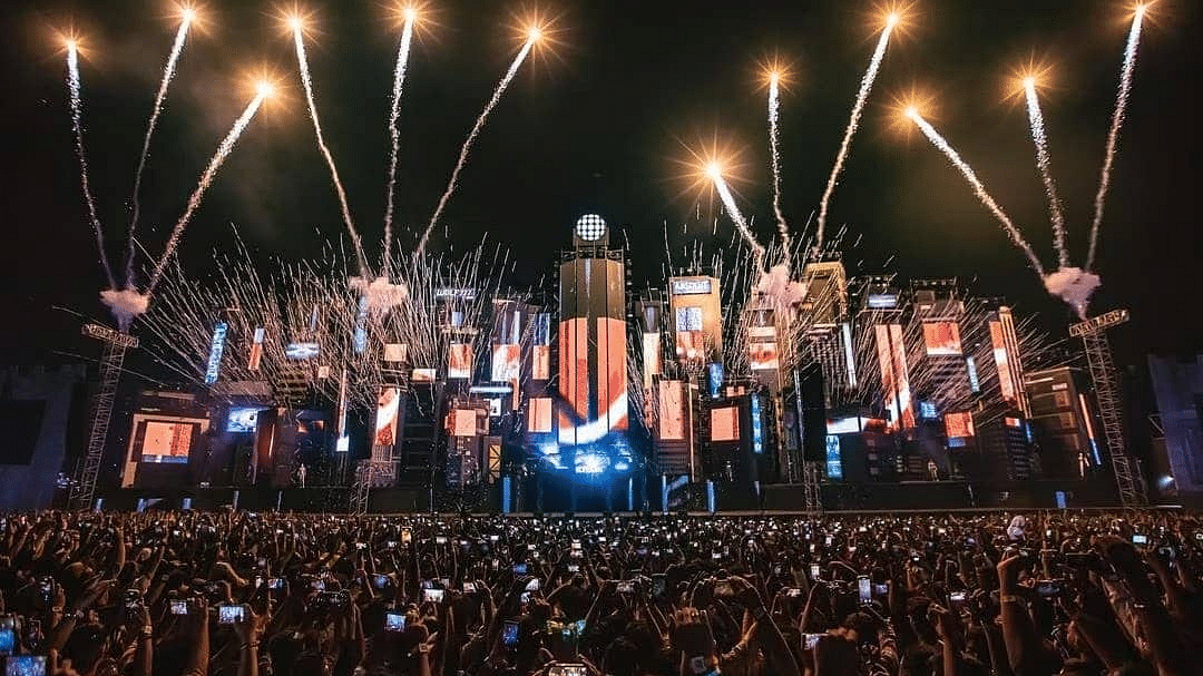 A festival at night